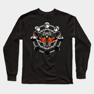 Death's Head Moth, Moon Phases Long Sleeve T-Shirt